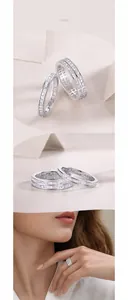 Detailaufnahme des S925 Sterling Silber Rings mit Moissanit im Prinzess-Schliff besetzt