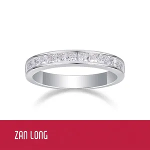 S925 Sterling Silver Princess Square Cut Moissanite Ring For Women Luxury Full Moissanite Eternity Ring Engagement Wedding Jewelry