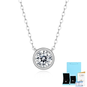 Collana a bolle in moissanite argento S925 con certificato GRA e confezione regalo