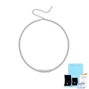 Detaillierte S925 Silber Moissanit Tenniskette Set mit GRA Zertifikat und Geschenkbox