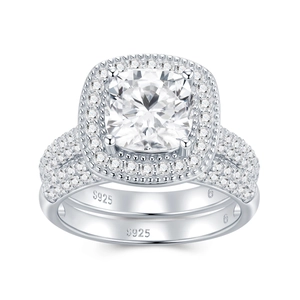Macro shot of S925 sterling silver ring hallmark and micro-pave setting detail