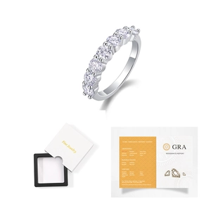 Bague éternité en argent 925 avec 7 pierres de moissanite et certificat GRA