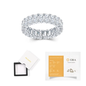 S925 sterling silver eternity band with oval-cut moissanite stones and GRA certificate