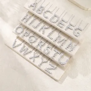 925 Sterlingsilber Moissanit Buchstabe Anhänger Halskette Für Damen D Farbe Rund Gemischter Schliff Schlüsselbeinkette Schmuck Geschenk