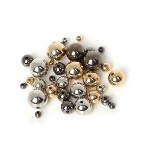 Perles Rondes en Plastique CCB Finition Métallique Électroplaquée Perles en Vrac Pour Création de Bijoux DIY Colliers Bracelets