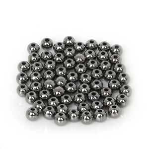 Perles rondes en plastique CCB gris anthracite poli pour la création de bijoux DIY