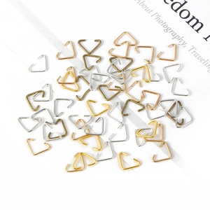 Triangle metal jump rings in gold silver and bronze finishes for DIY earring jewelry making