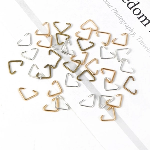 Set of 20 iron triangle jump rings for DIY jewelry making in gold silver and bronze