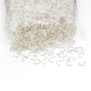 Bulk pack of silver triangular open jump rings for DIY jewelry making and necklaces