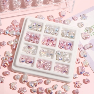 Perline di Imitazione di Perla Artificial Iridescente ABS Forme Stella Farfalla Cuore DIY Creazione Gioielli Accessori Perline Sciolte