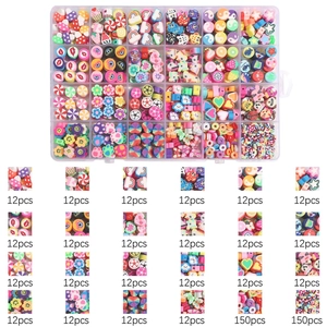 Kit de 24 compartiments de perles en argile polymère pour bracelets DIY et colliers