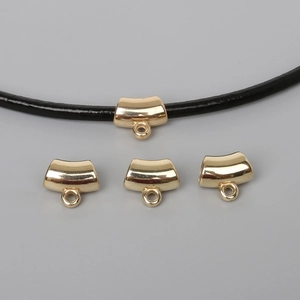 Polished gold CCB curved tube jewelry connectors for DIY necklace and bracelet crafts