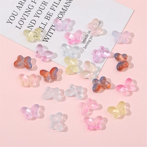 Colorful Butterfly Shape Glass Beads Handmade Frosted Lampwork Loose Beads DIY Jewelry Accessories For Bracelet Necklace