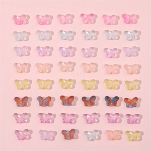 DIY colorful gradient butterfly glass beads for handmade jewelry making in diverse vibrant colors