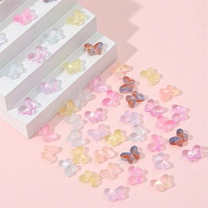 Translucent butterfly beads in assorted gradient colors for DIY jewelry making