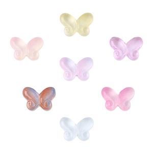 10x14mm colorful translucent butterfly glass beads for DIY hairpins and bracelets