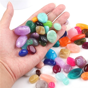 Colorful irregular acrylic beads with marble texture for DIY handmade jewelry crafts