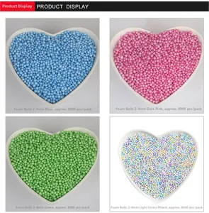 Display a quattro pannelli di sfere di schiuma colorate 2-4mm per riempimento regalo