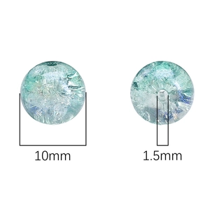 10mm light green and blue floral glass round beads with ice crackle pattern for DIY jewelry