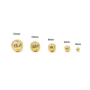 Perles filigranes dorées creuses de 4 à 12mm pour bijoux faits main et épingles à cheveux