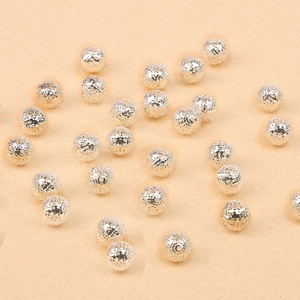 Perles intercalaires creuses en métal argenté avec motifs géométriques pour bijoux DIY
