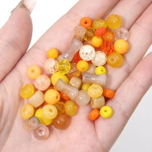 Mix aus 20 gelben und orangefarbenen Kristallglasperlen für DIY-Schmuckherstellung