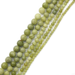 Polished natural light green jade beads in various sizes for DIY jewelry making