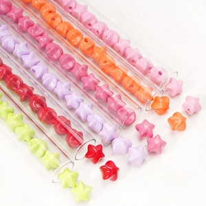 Perline a stella colorate in acrilico da 11 mm per gioielli fai-da-te in tubi trasparenti