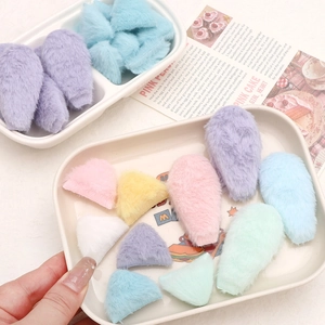 Bunte Plüsch-Hasenohren für DIY-Handwerk in weichen Macaron-Pastellfarben