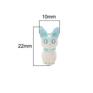 Cute gradient blue cat charms for DIY crafts, resin kitten pendants size 22mm x 10mm