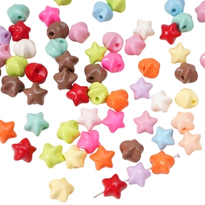 Perles étoiles colorées 11mm en acrylique pour bijoux DIY et loisirs créatifs