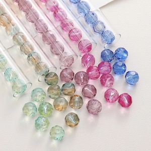 Cuentas de cristal facetadas e irisadas para joyería DIY en colores vibrantes