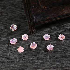 Abalorios de flor de cerezo en acetato rosa perlado para horquillas artesanales