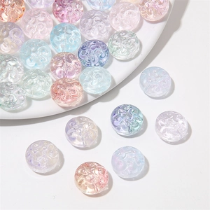 Perles en verre avec motifs en relief tourbillonnant pour bracelets faits main DIY