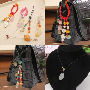 Handgefertigtes gewebtes Anhängerset mit Golddrahtkordel für DIY Schmuckhalsketten und Armbänder