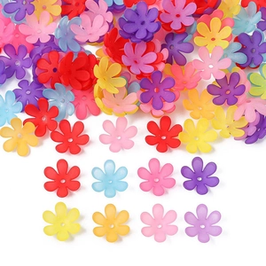 Mischung aus bunten 20mm matten Acrylblütenperlen für DIY Schmuck und Halsketten
