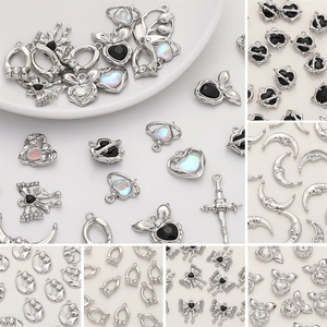 Y2K Alloy Rhinestone Heart Star Rose Flower Pendant For DIY Jewelry Making Accessories Necklace Bracelet Handmade Women Pendants