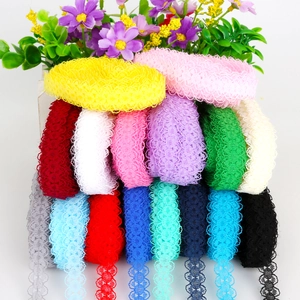 5 yards of multicolored scalloped lace trim ribbons for DIY hair accessories and crafts