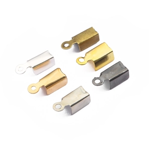 U-shaped metal crimp end caps in six metallic finishes for DIY jewelry making sets