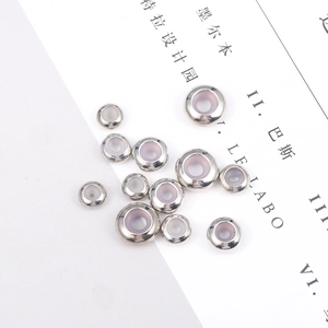 Flat round copper slider beads with silicone inserts for DIY jewelry making