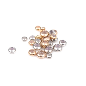 Cuentas espaciadoras de cobre oro y plata para la fabricación de joyas y collares de bricolaje