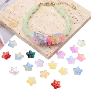 13x12mm γυάλινες χάντρες ντεγκραντέ και DIY φλοράλ βραχιόλι με χρυσό κούμπωμα
