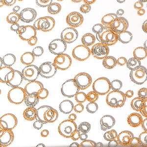 Anillas abiertas texturizadas en oro y plata para accesorios de fabricación de joyas DIY