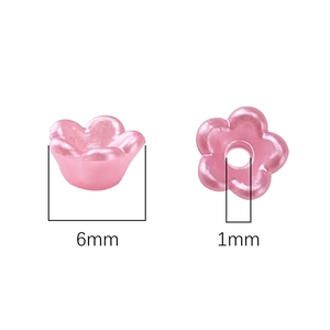 6mm parelmoer roze bloemkralen voor DIY-knutselen met 1mm middengat voor sieraden maken