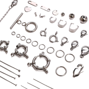 Stainless Steel Jewelry Making Findings Set Lobster Clasp Jump Rings Pins Beads For Necklace Bracelet DIY Craft Accessory