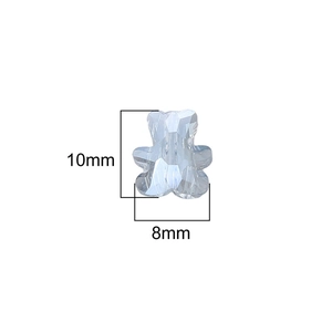 Blue faceted bear crystal bead for DIY jewelry with 10mm height and 8mm width