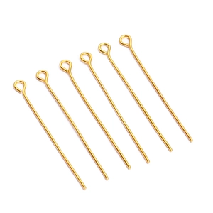 Golden metal eye pins for DIY jewelry making and handmade beaded earring accessories
