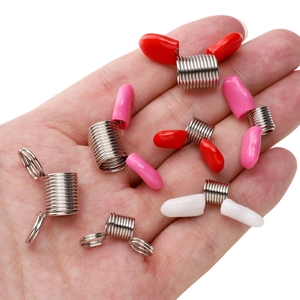 Mini clips de resorte metálicos con puntas de goma para joyería DIY y accesorios de llaveros