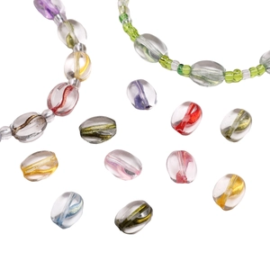 Bunte 10x8mm ovale Kaffeebohnen Glasperlen für DIY-Schmuckherstellung Ketten und Armbänder