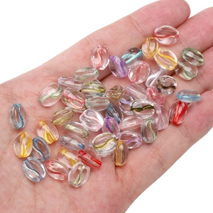 Transparante kleurrijke glazen koffieboon kralen voor DIY sieraden maken en knutselen